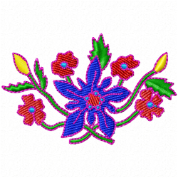 Flowers And Tree Embroidery Design 11